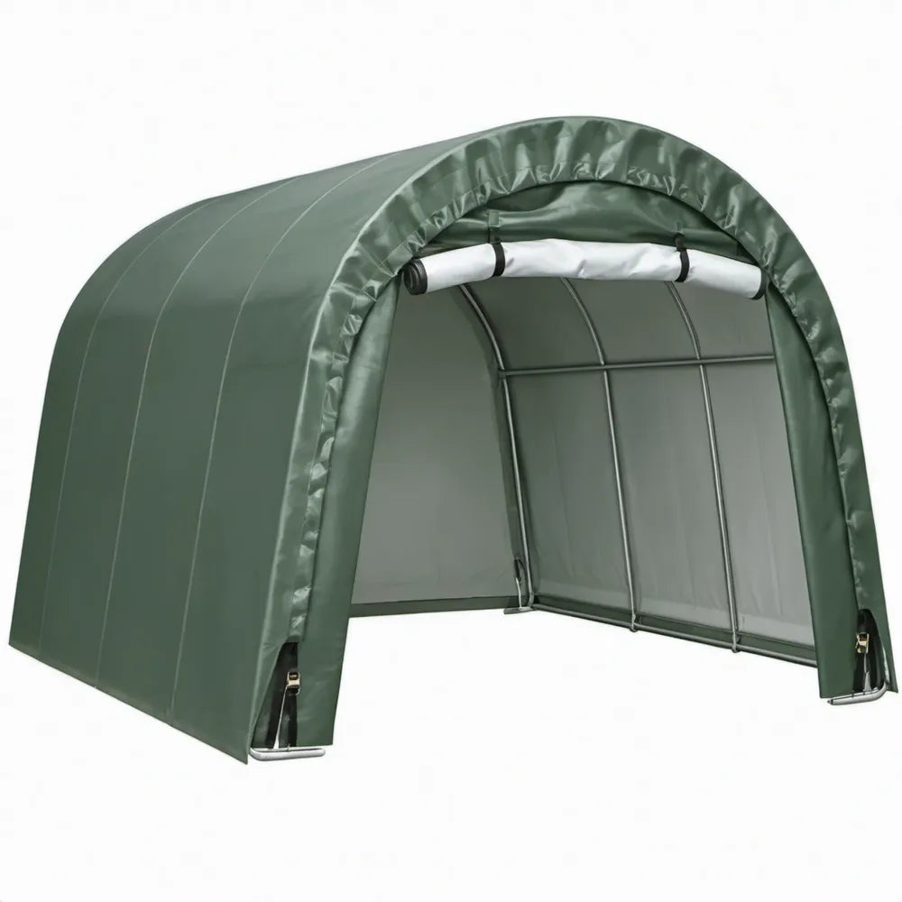 Groene opbergtent met oproldeur 180 x 180 x 180 cm van PE en gegalvaniseerd staal