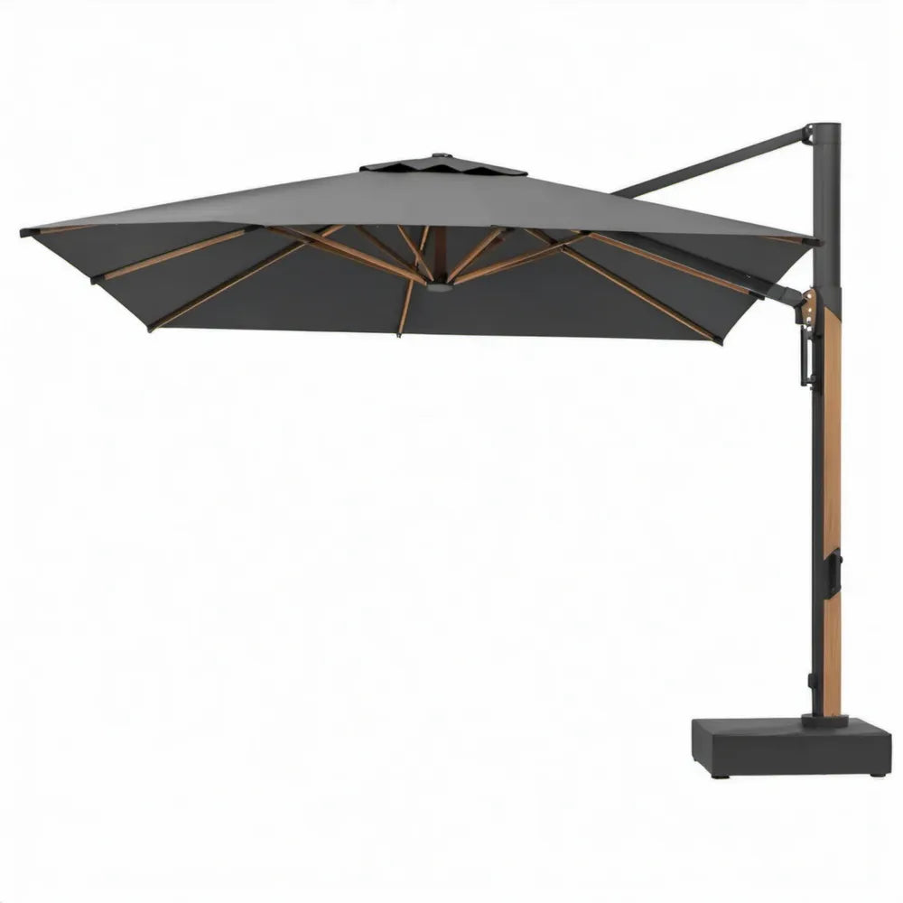Vierkante zweefparasol 300 x 300 cm Antraciet/Bruin