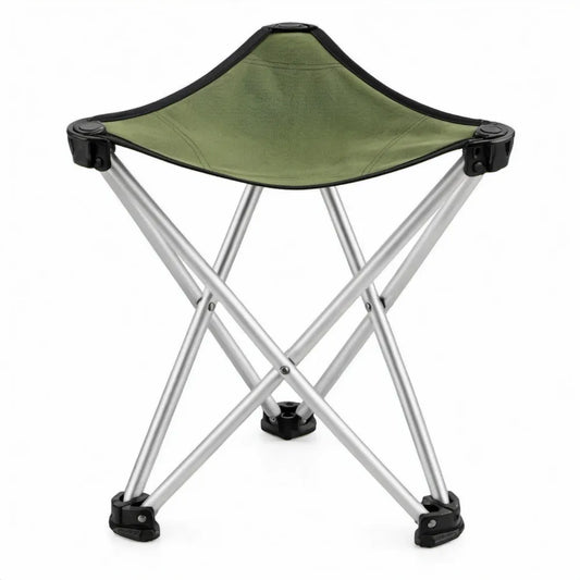 Inklapbare kruk 32 x 32 x 36 cm - Groen/Zilver/Zwart