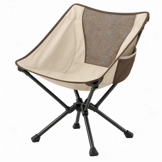 Opvouwbare campingstoel 52 x 55 x 70 cm beige/bruin/zwart